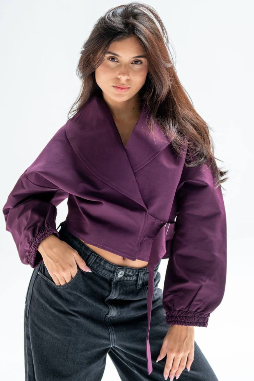Crop Gabardine Jacket