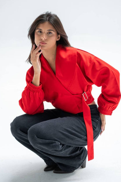 Crop Gabardine Jacket
