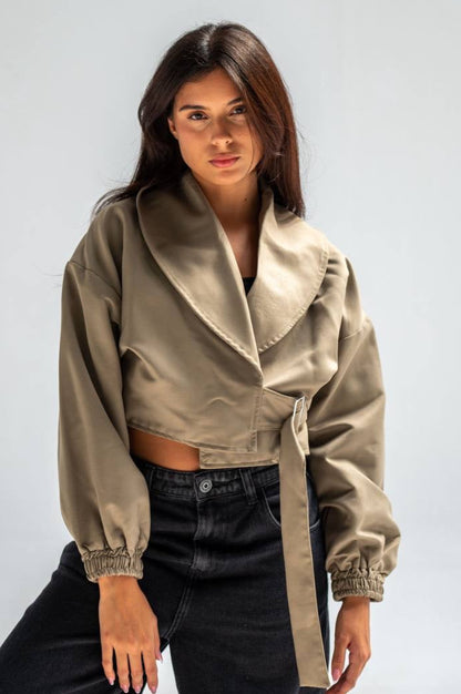 Crop Gabardine Jacket