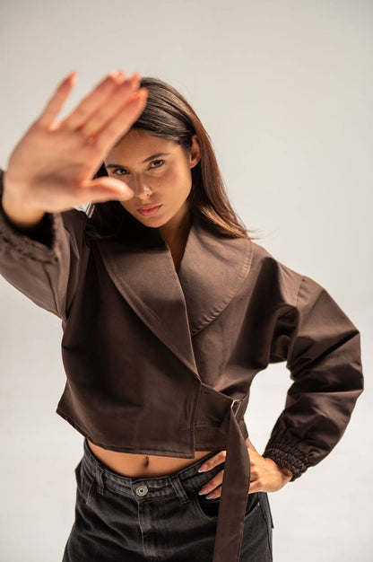 Crop Gabardine Jacket