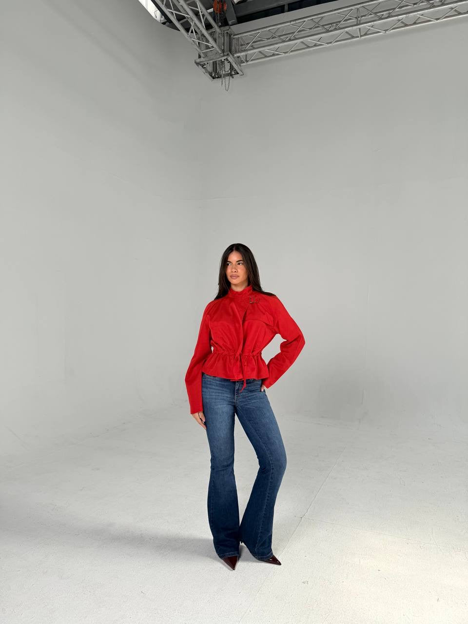Cropped trench jacket