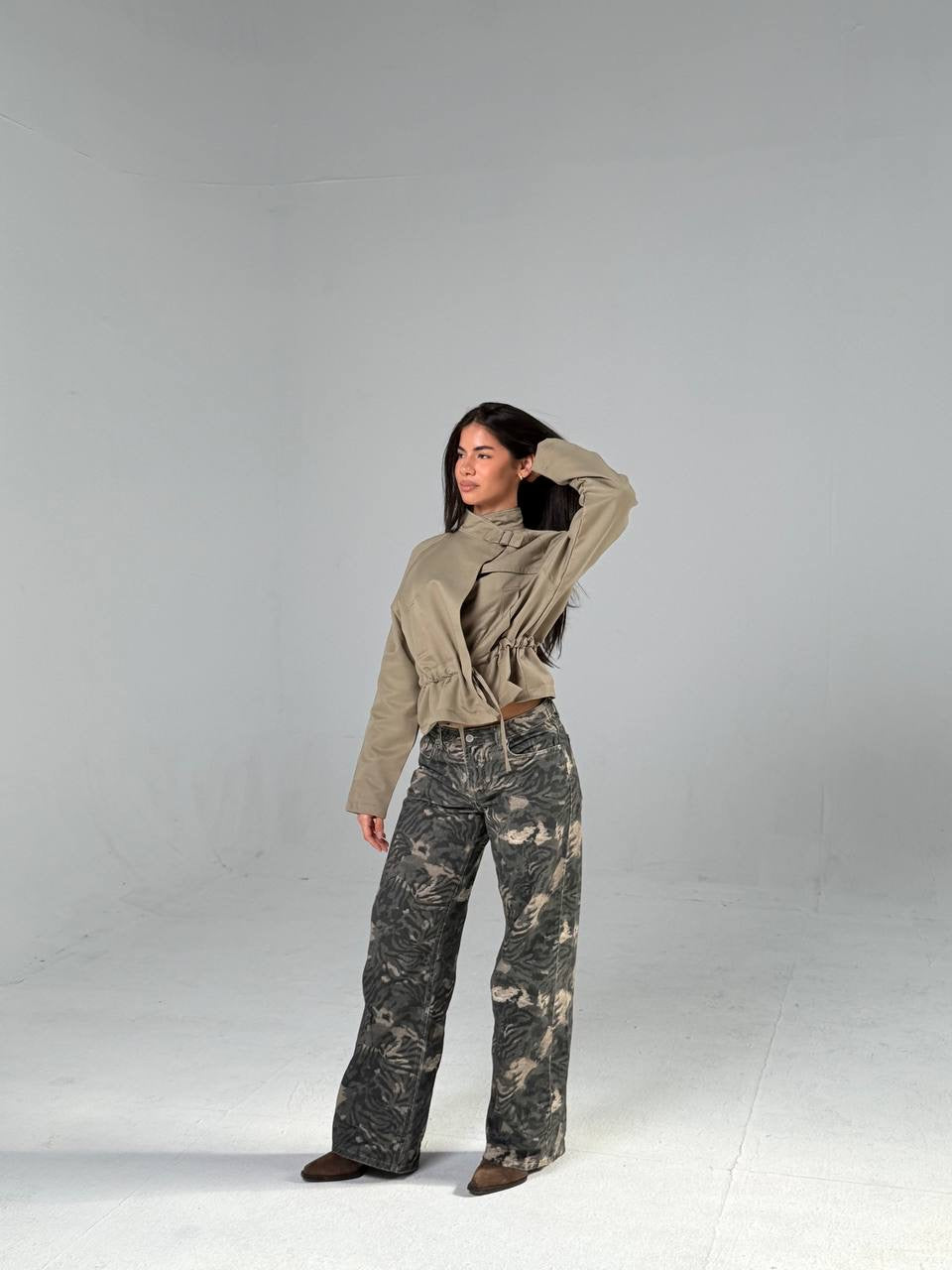 Cropped trench jacket