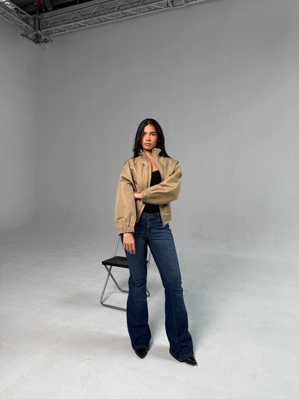 Gabardine bomber jacket