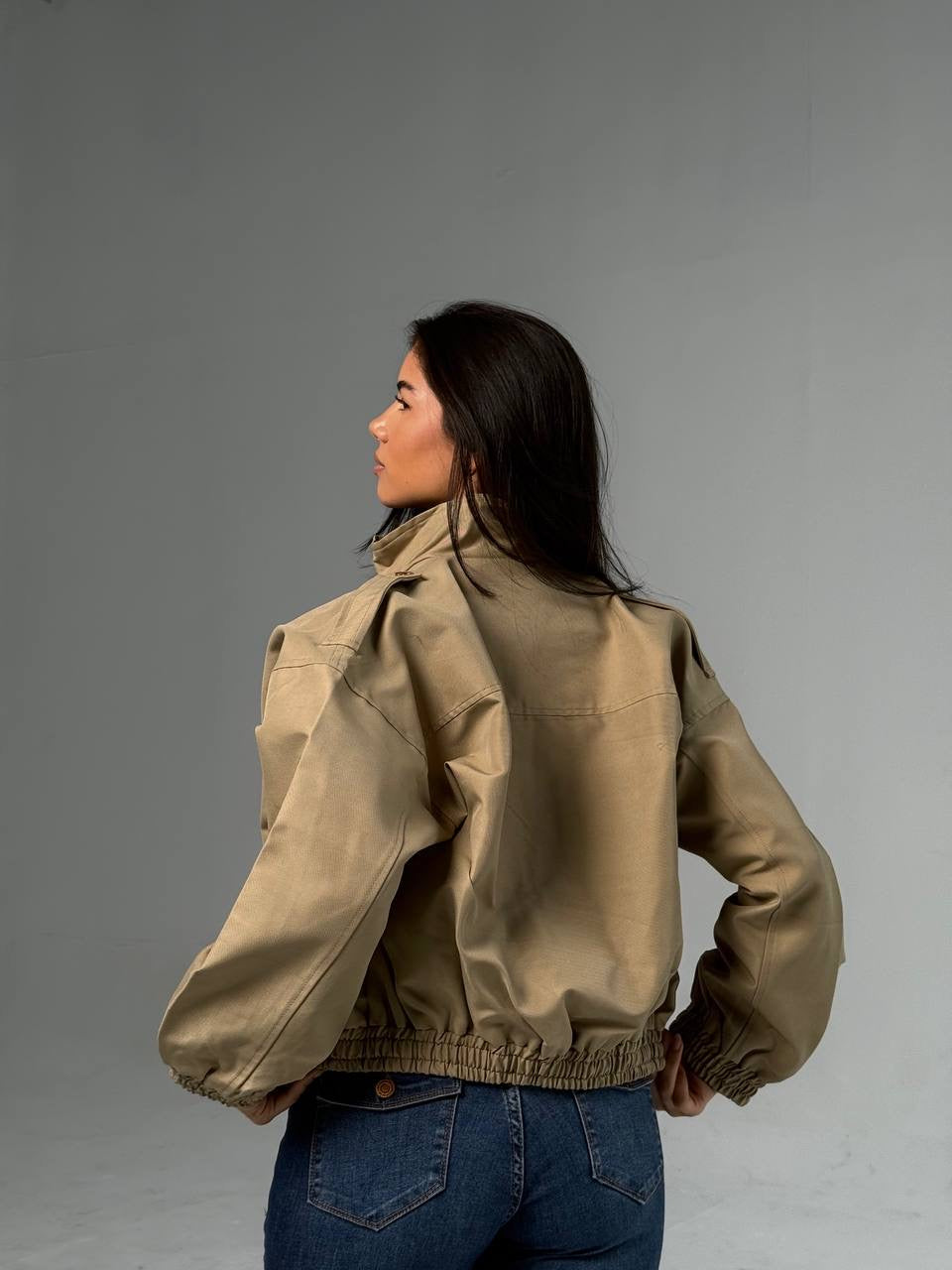 Gabardine bomber jacket