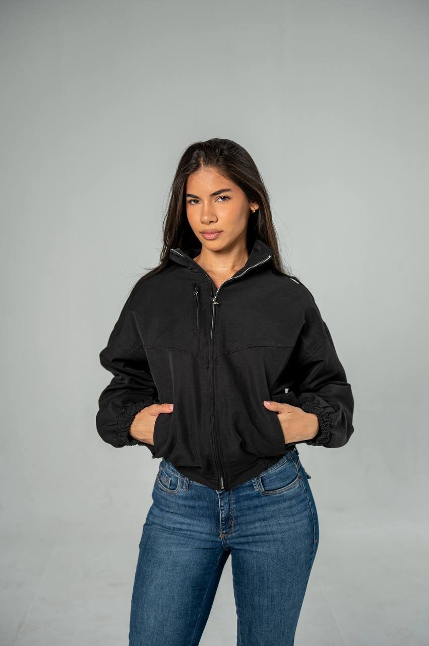 Gabardine bomber jacket