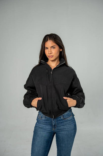 Gabardine bomber jacket
