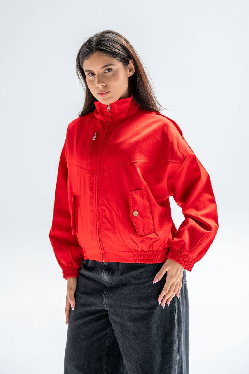 Gabardine bomber jacket