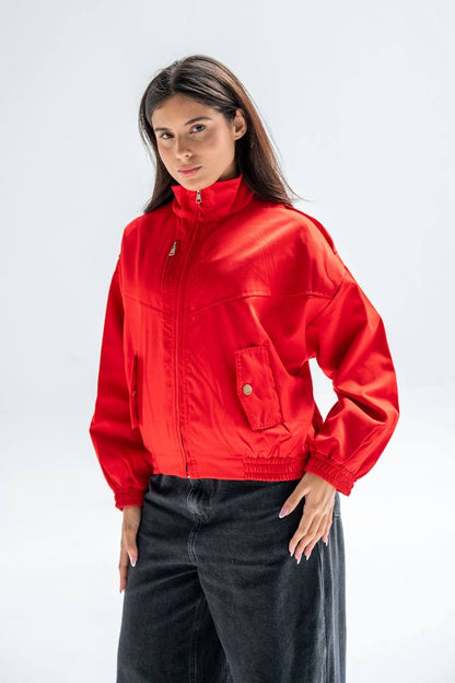 Gabardine bomber jacket