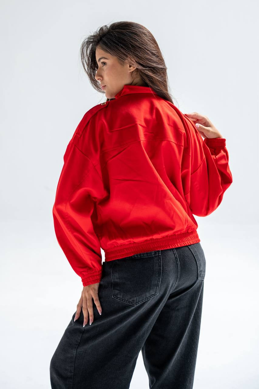 Gabardine bomber jacket