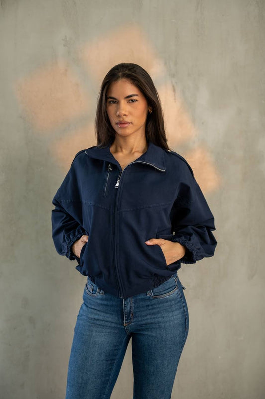 Gabardine bomber jacket