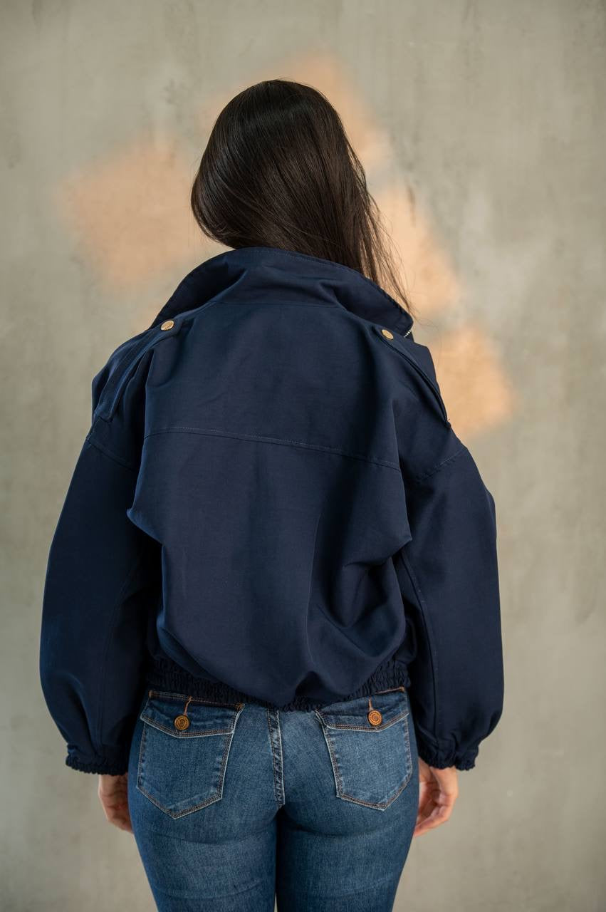 Gabardine bomber jacket