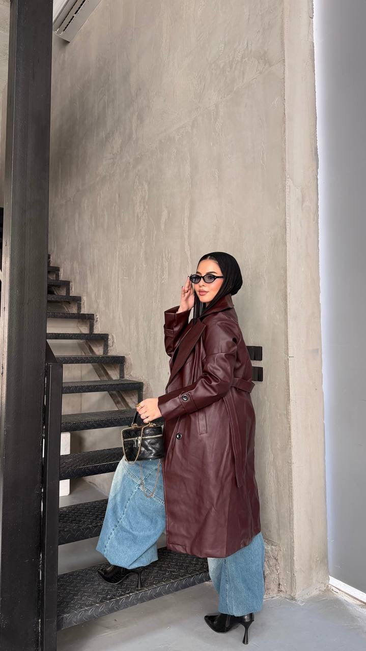 Leather coat